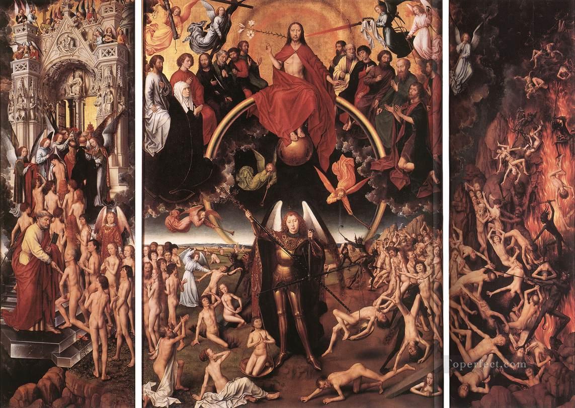 最後の審判 三連祭壇画オープン 1467 オランダ ハンス メムリンク油絵